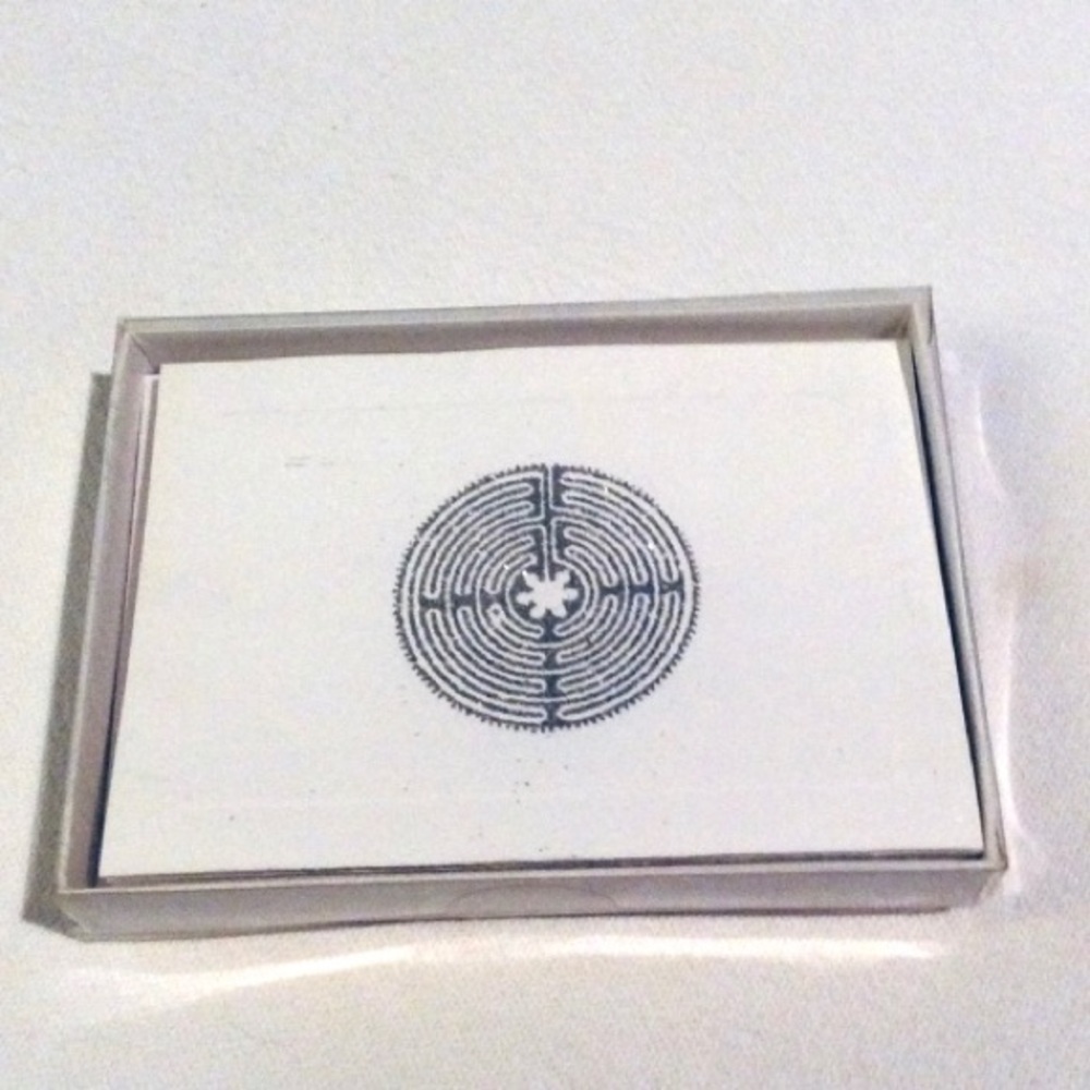 Note Cards Silver Embossed Chartres Labyrinth